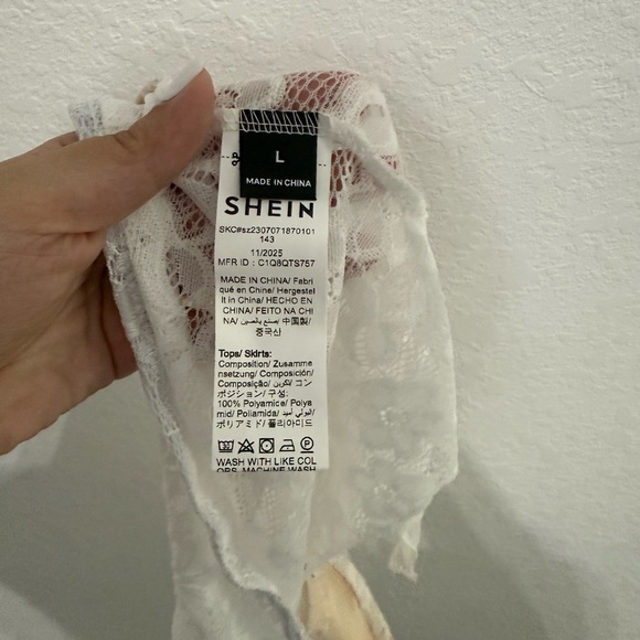 SHEIN Strapless White Two Piece Set - Picture 5 of 7